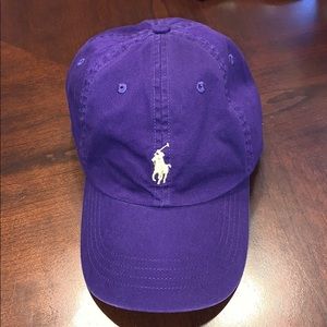 purple polo cap